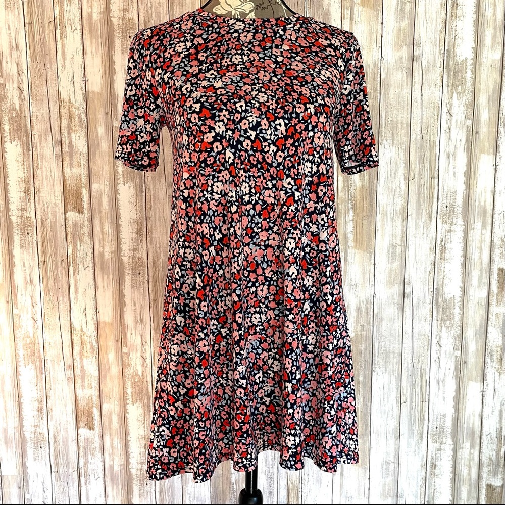 BCBG GENERATION Dress Floral pink blue white black short sleeve
